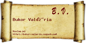 Bukor Valéria névjegykártya