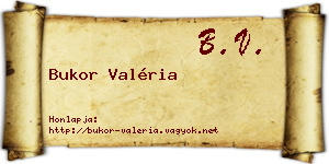 Bukor Valéria névjegykártya